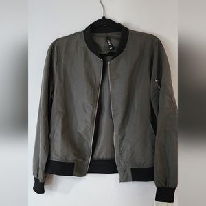 Silky Material Green Zip up jacket